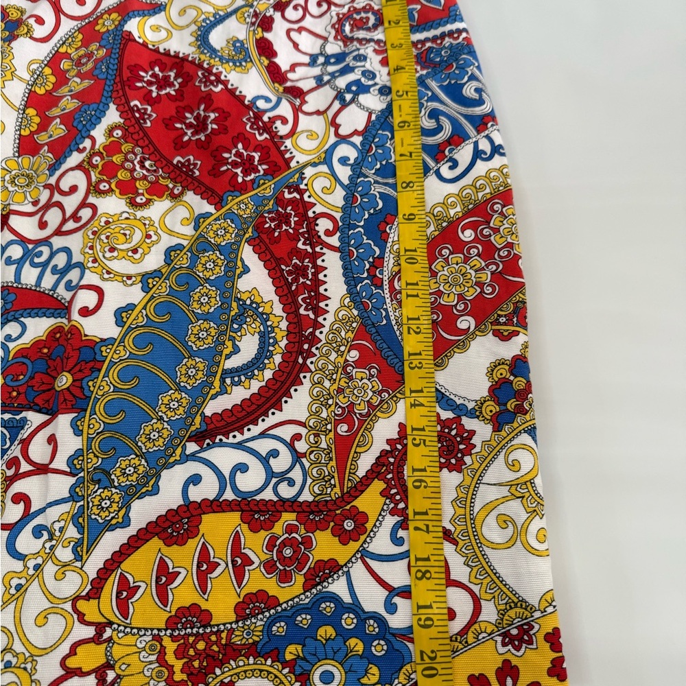 Talbot’s Colorful Paisley Print red, blue, yellow & white Pencil skirt size 6P - Picture 7 of 10